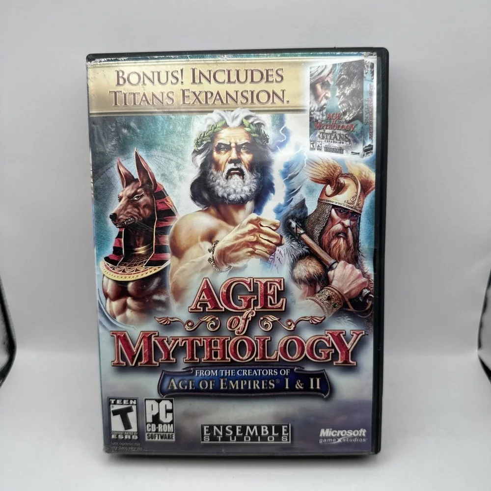 Age of Mythology Bonus Titans Expansion PC 2003 Complete Long Box Manual 3 Disc